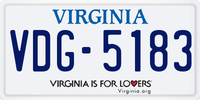 VA license plate VDG5183