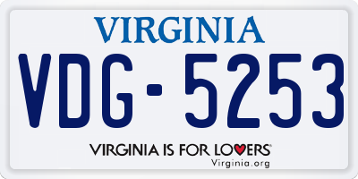 VA license plate VDG5253