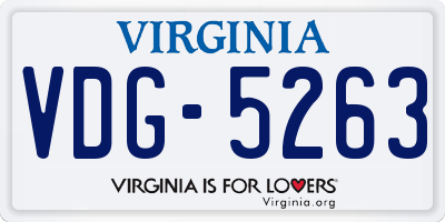 VA license plate VDG5263