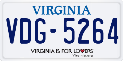 VA license plate VDG5264