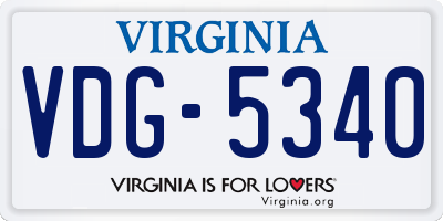 VA license plate VDG5340