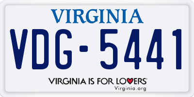 VA license plate VDG5441