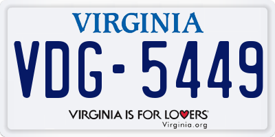 VA license plate VDG5449