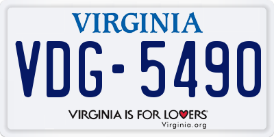 VA license plate VDG5490