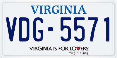 VA license plate VDG5571