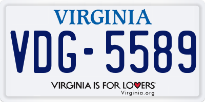 VA license plate VDG5589