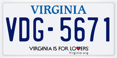 VA license plate VDG5671