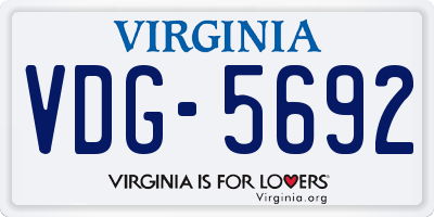 VA license plate VDG5692