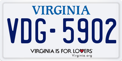 VA license plate VDG5902