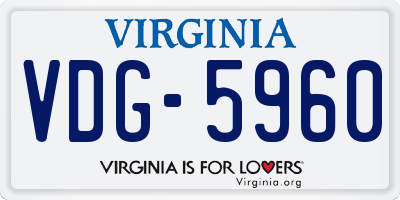 VA license plate VDG5960