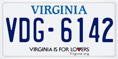 VA license plate VDG6142