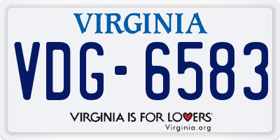 VA license plate VDG6583