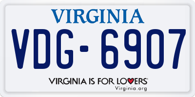 VA license plate VDG6907