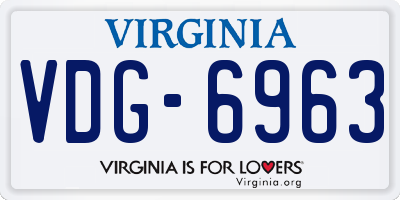 VA license plate VDG6963