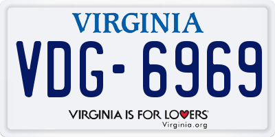 VA license plate VDG6969