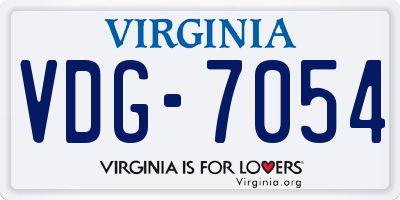 VA license plate VDG7054