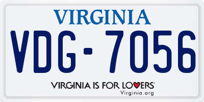 VA license plate VDG7056