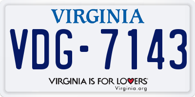 VA license plate VDG7143