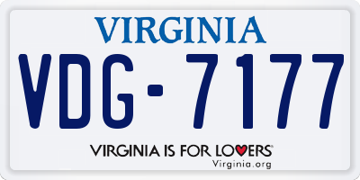 VA license plate VDG7177