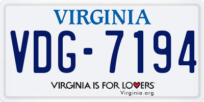 VA license plate VDG7194