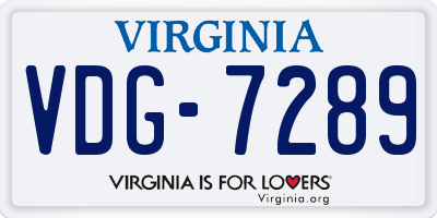 VA license plate VDG7289