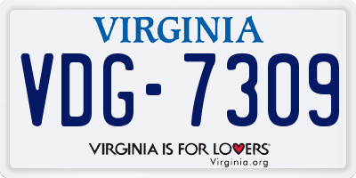 VA license plate VDG7309