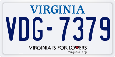 VA license plate VDG7379