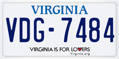 VA license plate VDG7484