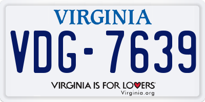 VA license plate VDG7639
