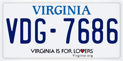 VA license plate VDG7686
