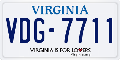VA license plate VDG7711