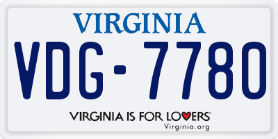 VA license plate VDG7780