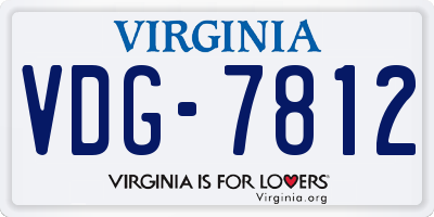 VA license plate VDG7812