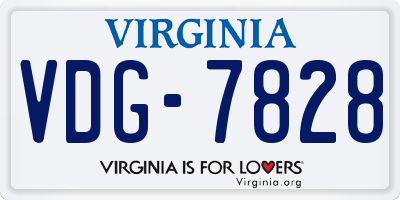 VA license plate VDG7828