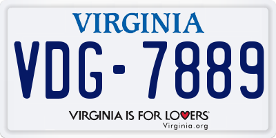 VA license plate VDG7889