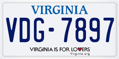 VA license plate VDG7897