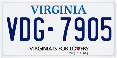 VA license plate VDG7905