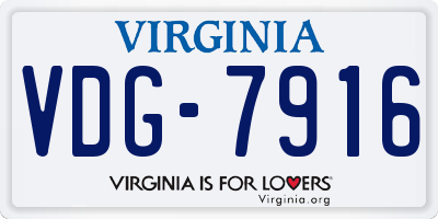VA license plate VDG7916