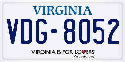 VA license plate VDG8052