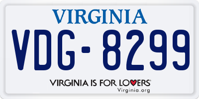 VA license plate VDG8299
