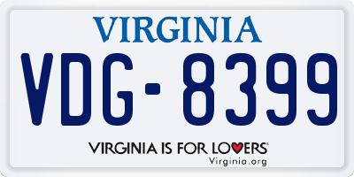 VA license plate VDG8399