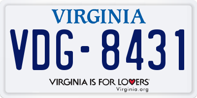 VA license plate VDG8431