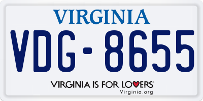 VA license plate VDG8655