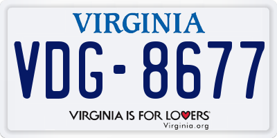 VA license plate VDG8677