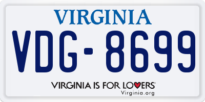 VA license plate VDG8699