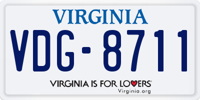 VA license plate VDG8711