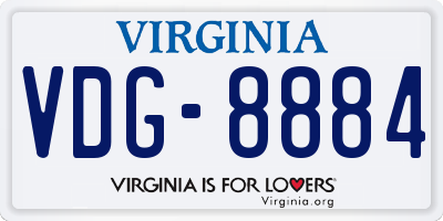 VA license plate VDG8884