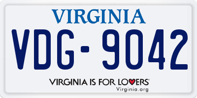 VA license plate VDG9042