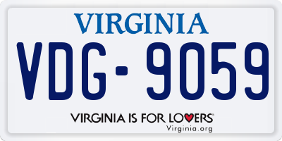 VA license plate VDG9059