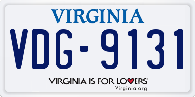 VA license plate VDG9131